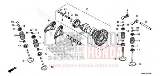 ARBRE A CAMES/SOUPAPE CRF450RH de 2017